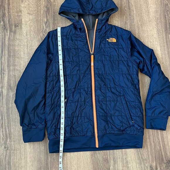 The North Face Quilted Puffer Reversible Hooded Jacket Sz L (14/16) - Picture 6 of 15